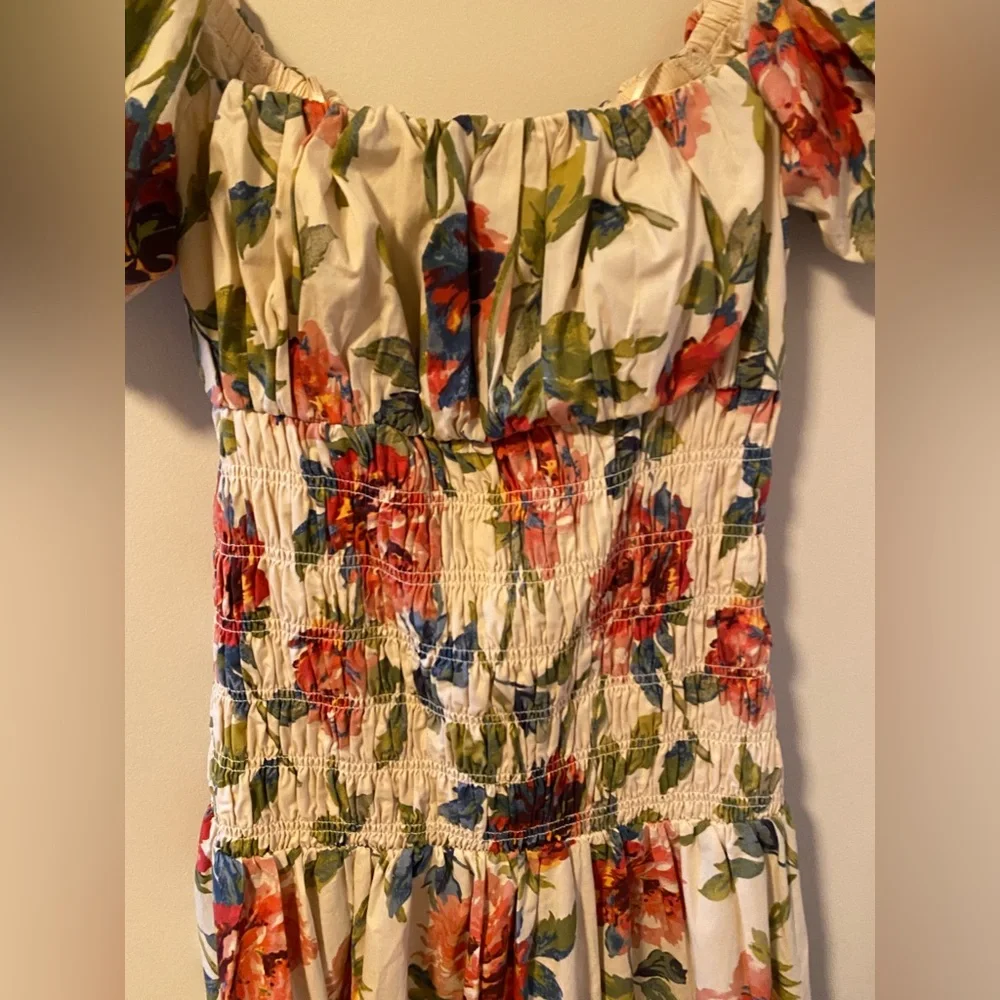 Abercrombie Floral Off-Shoulder Puff Sleeve Maxi Dress - Picture 5 of 7